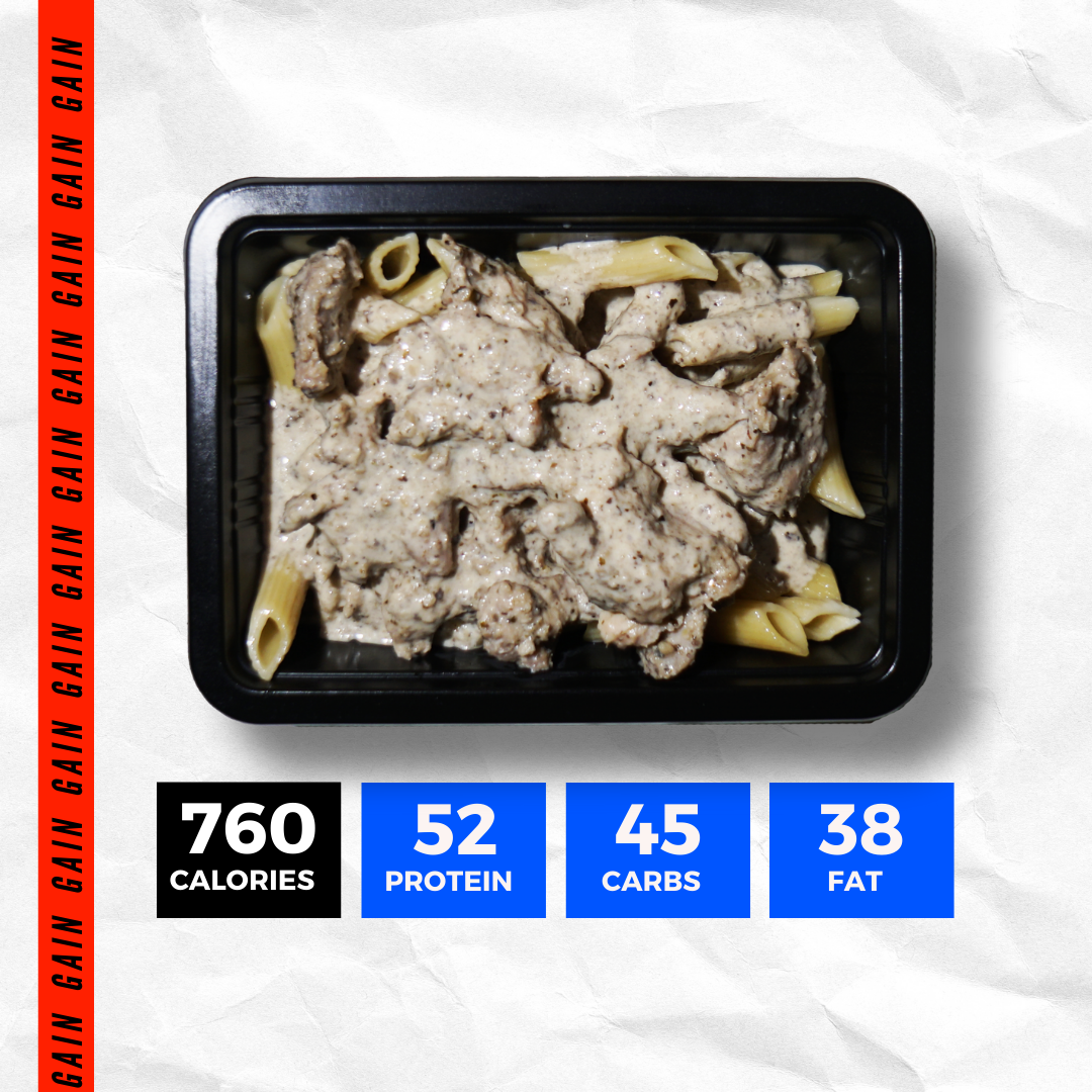 CREAMY CHICKEN AND MUSHROOM PASTA (GAIN)