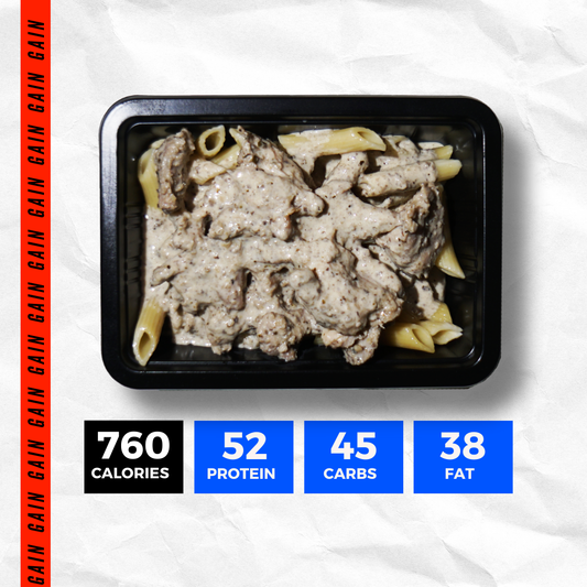 CREAMY CHICKEN AND MUSHROOM PASTA (GAIN)